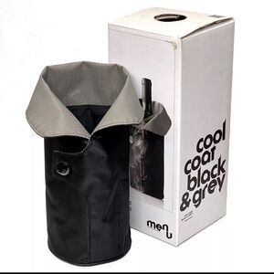 MENU DESIGNED BY JAKOB WAGNER COOL COAT BLACK & GREY WINE COOL COAT NEW / BOX